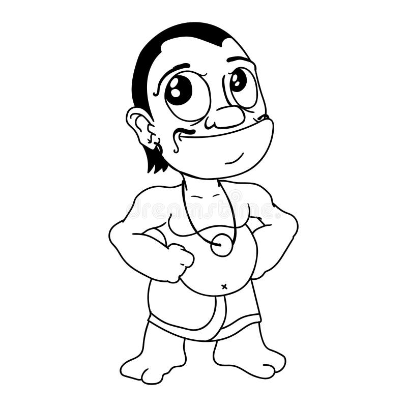 Cartoon troll coloring page stock vector