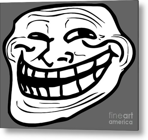 Troll face metal print by lisa dewi