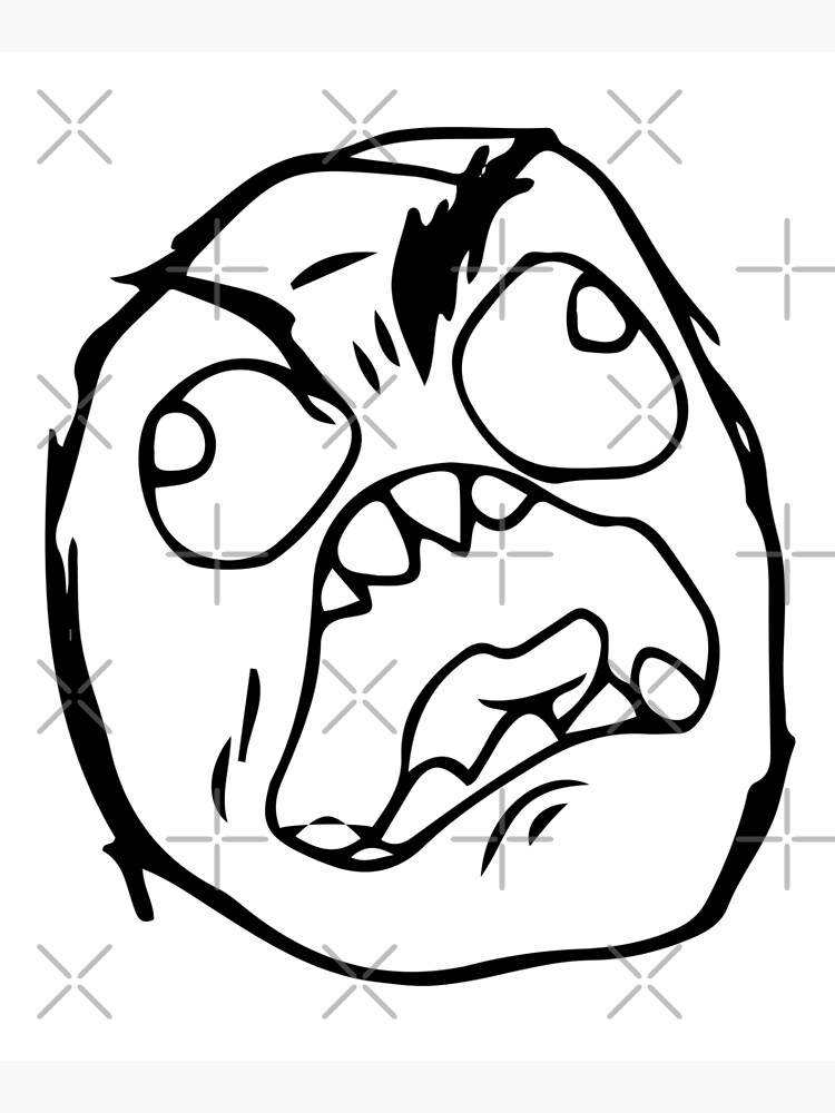 Troll face meme angry mad reaction face hd high quality mounted print for sale by iresist