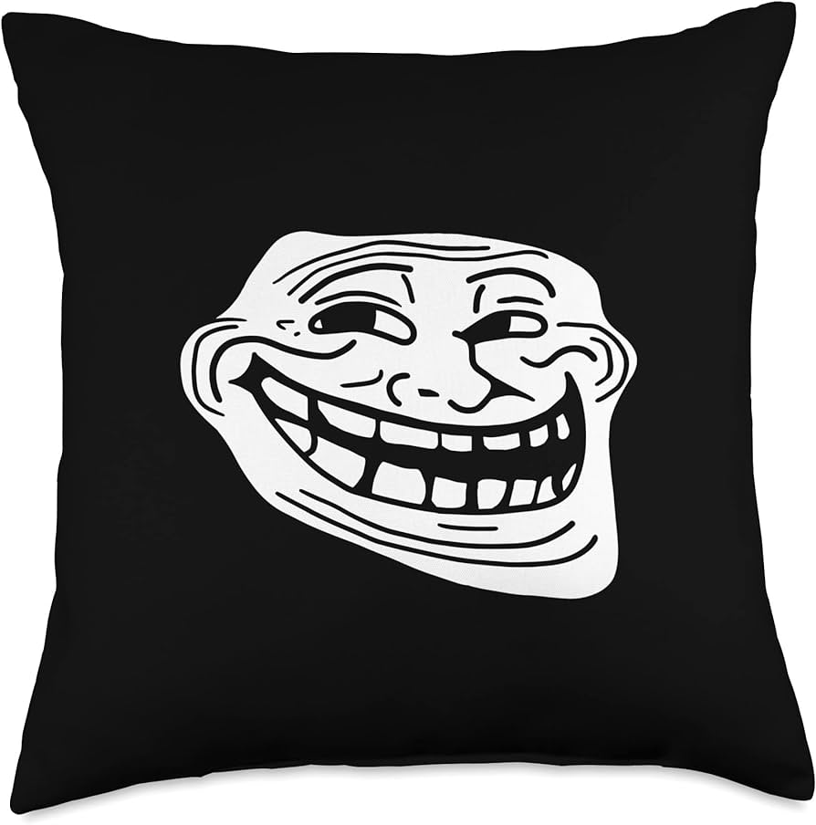 Troll face meme funny dank meme troll face throw pillow home kitchen