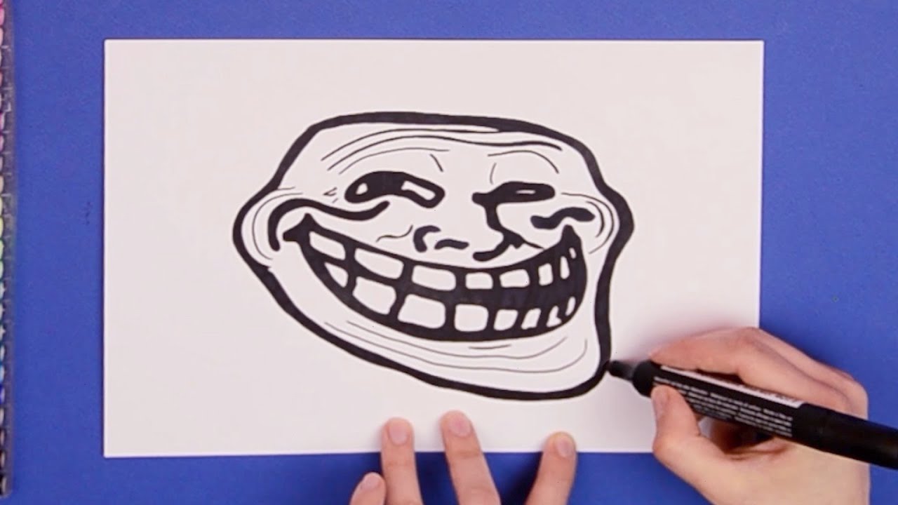 How to draw troll face