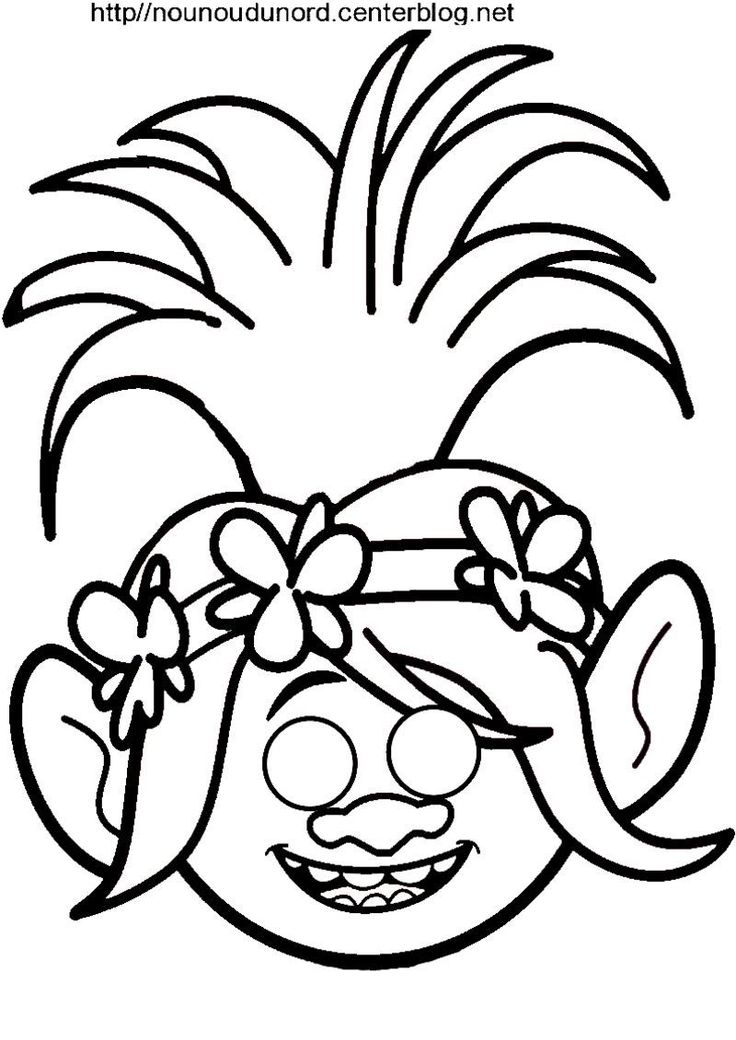 Les trolls poppy et branche masque ã imprimer poppy coloring page free kids coloring pages coloring pages