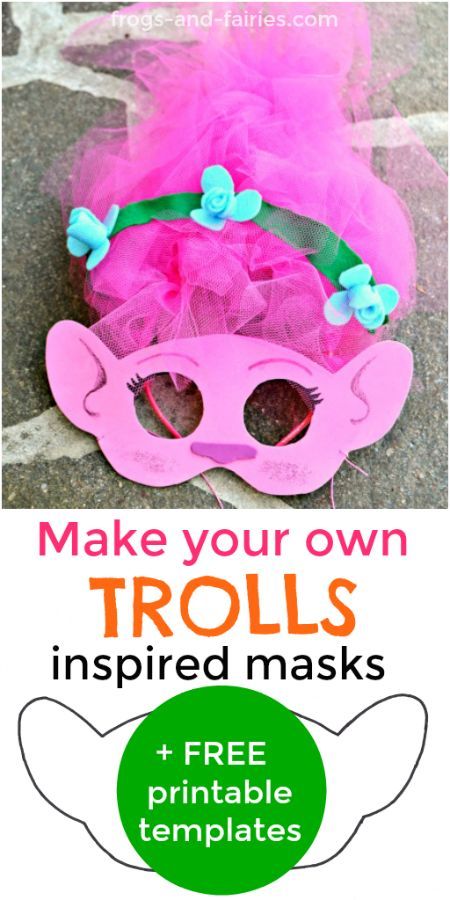 Diy trolls inspired masks and hair headbands
