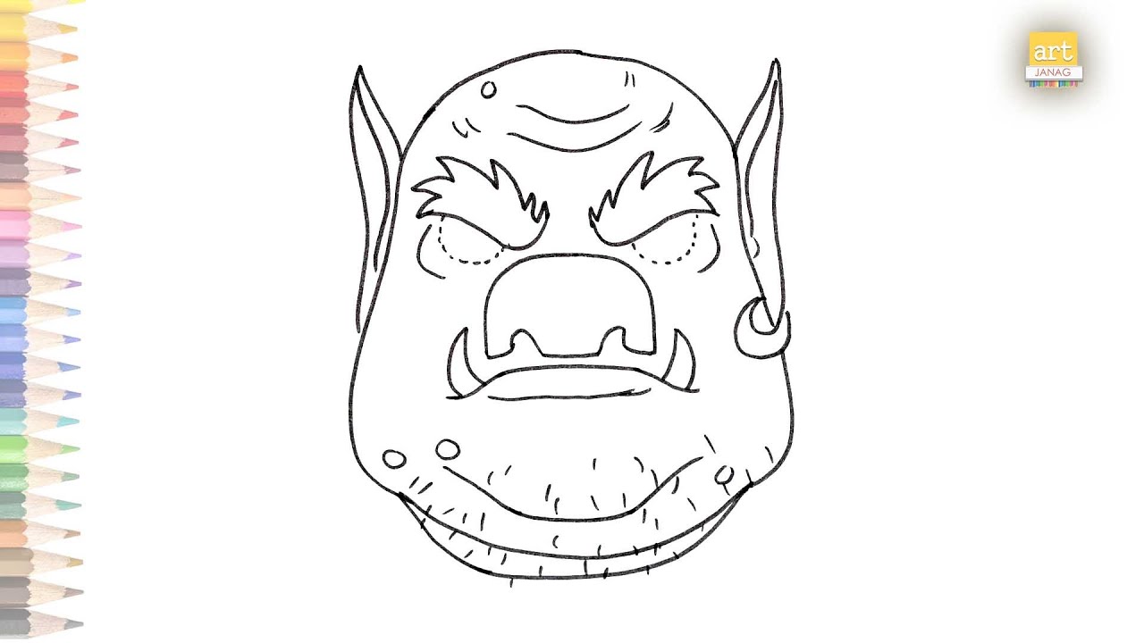 Troll mask drawing how to draw troll mask step by step drawing tutorials art janag