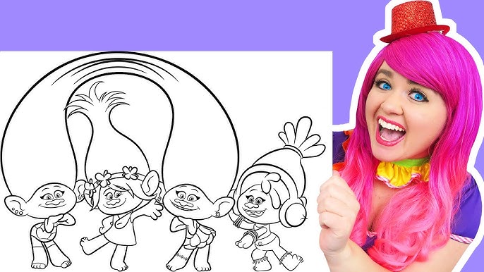Coloring poppy singing trolls world tour coloring page prisacolor arkers kii the clown
