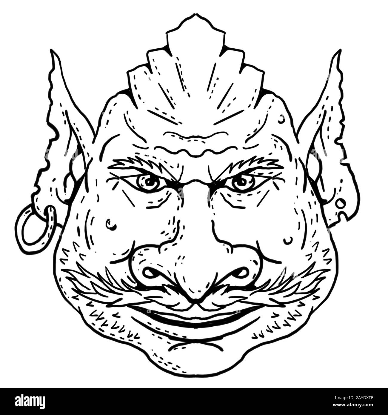 Goblin illustration black and white stock photos images