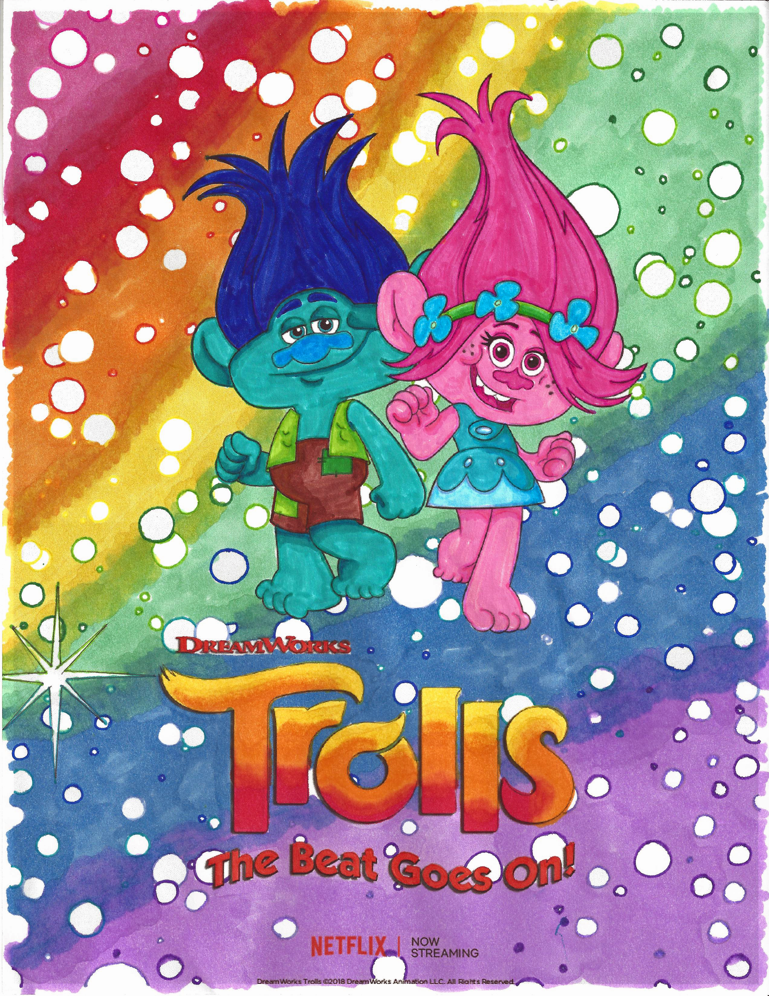 Trolls coloring contest â