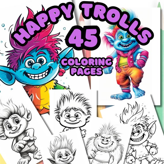 Trolle malvorlagen kawaii style trolle malvorlagen sããe troll ausmalbilder fãr erwachsene graustufen