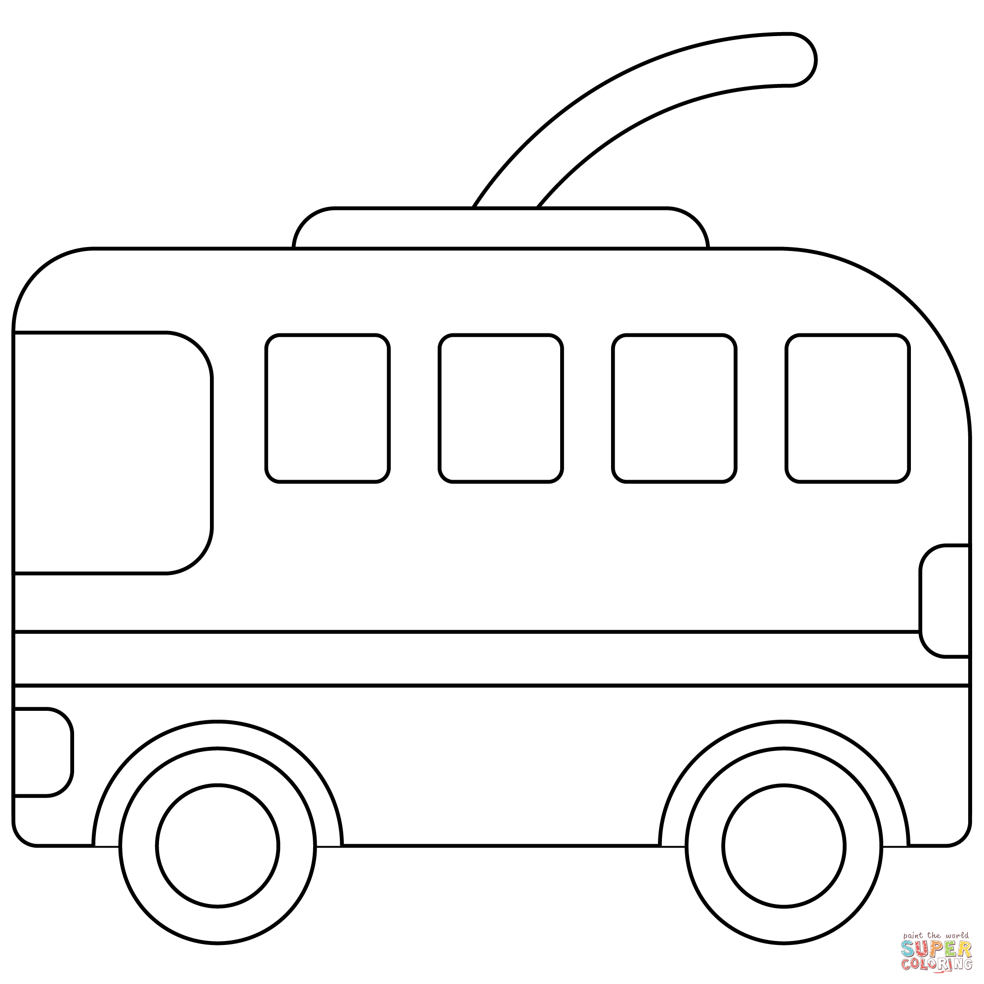 Trolley bus emoji coloring page free printable coloring pages