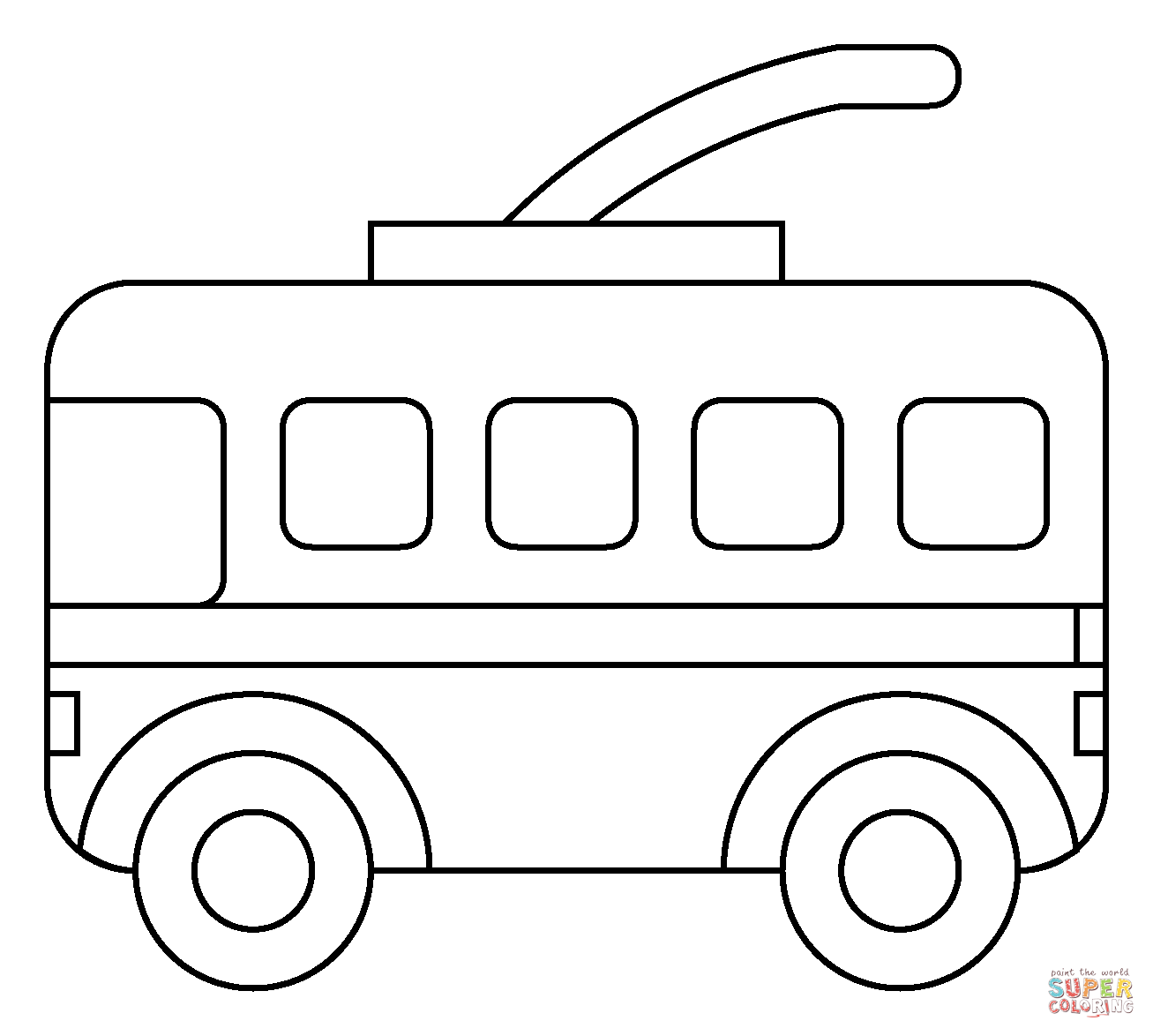 Trolleybus emoji coloring page free printable coloring pages