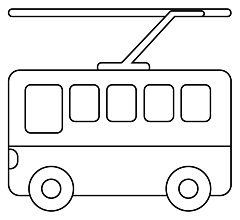 Trolleybus emoji coloring page free printable coloring pages