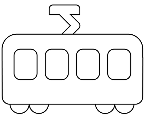 Tram car emoji coloring page free printable coloring pages