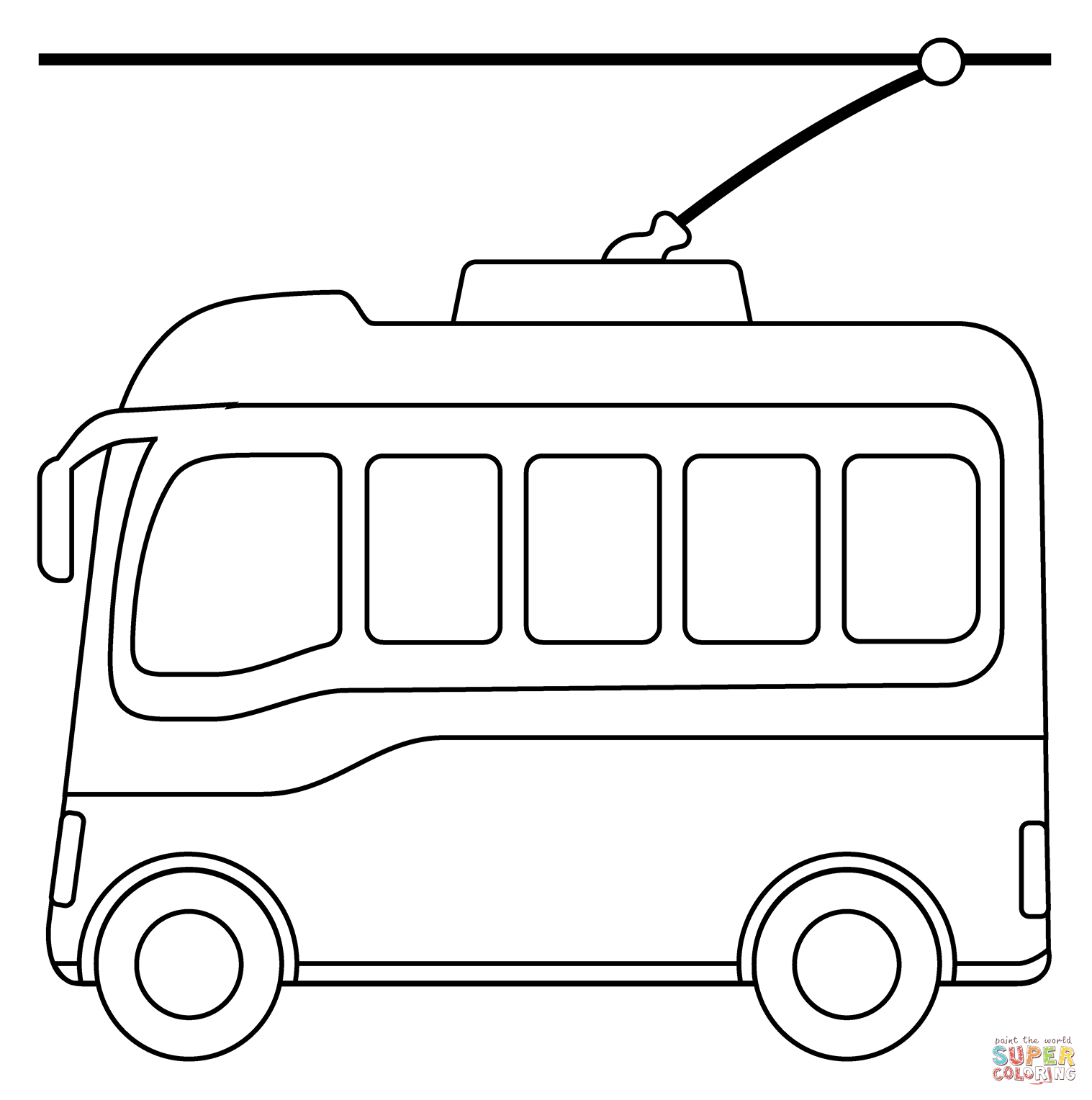Trolleybus emoji coloring page free printable coloring pages