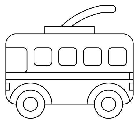 Trolleybus emoji coloring page free printable coloring pages
