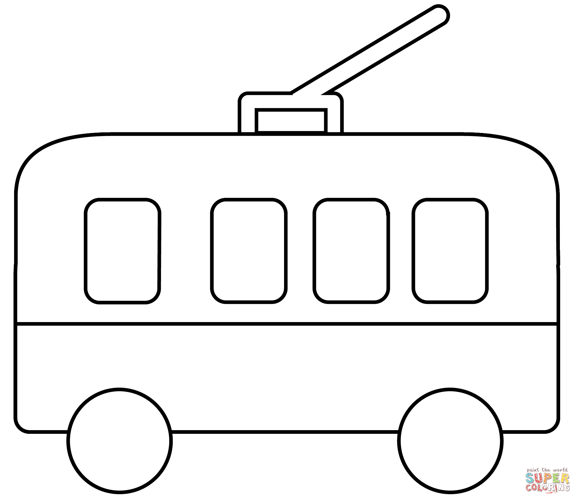 Trolleybus emoji coloring page free printable coloring pages