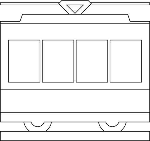 Tram car emoji coloring page free printable coloring pages