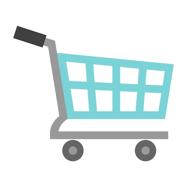 Premium vector shopping cart icon in flat color style
