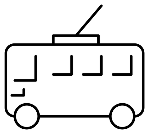 Trolleybus emoji coloring page free printable coloring pages