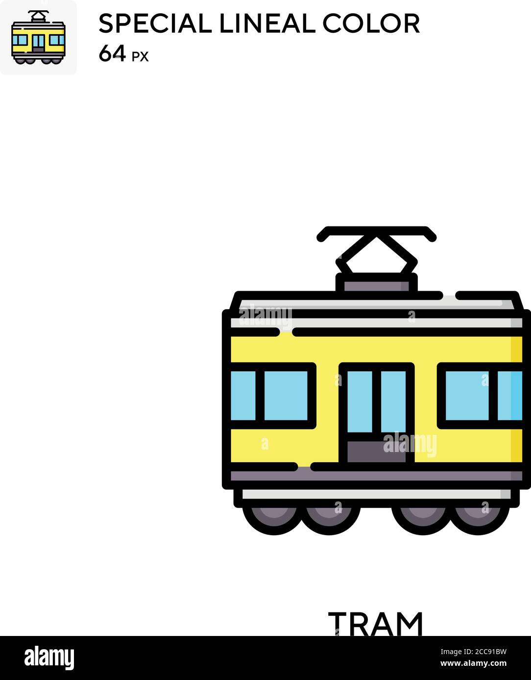Tram special lineal color vector icon illustration symbol design template for web mobile ui element stock vector image art