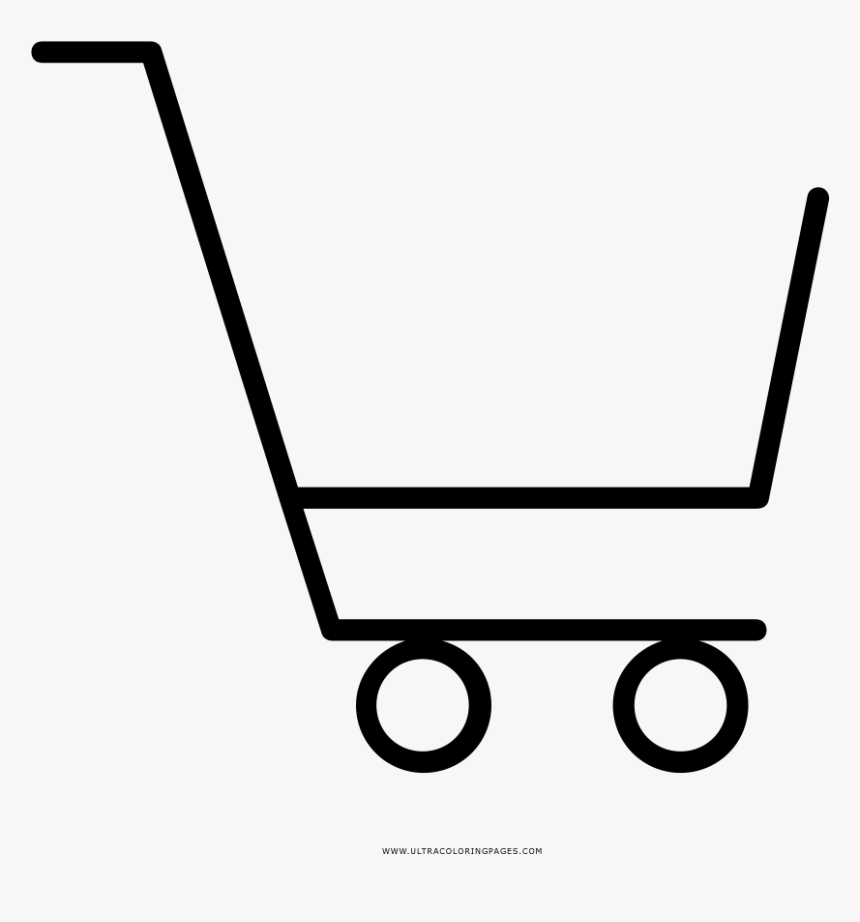 Empty shopping cart coloring page