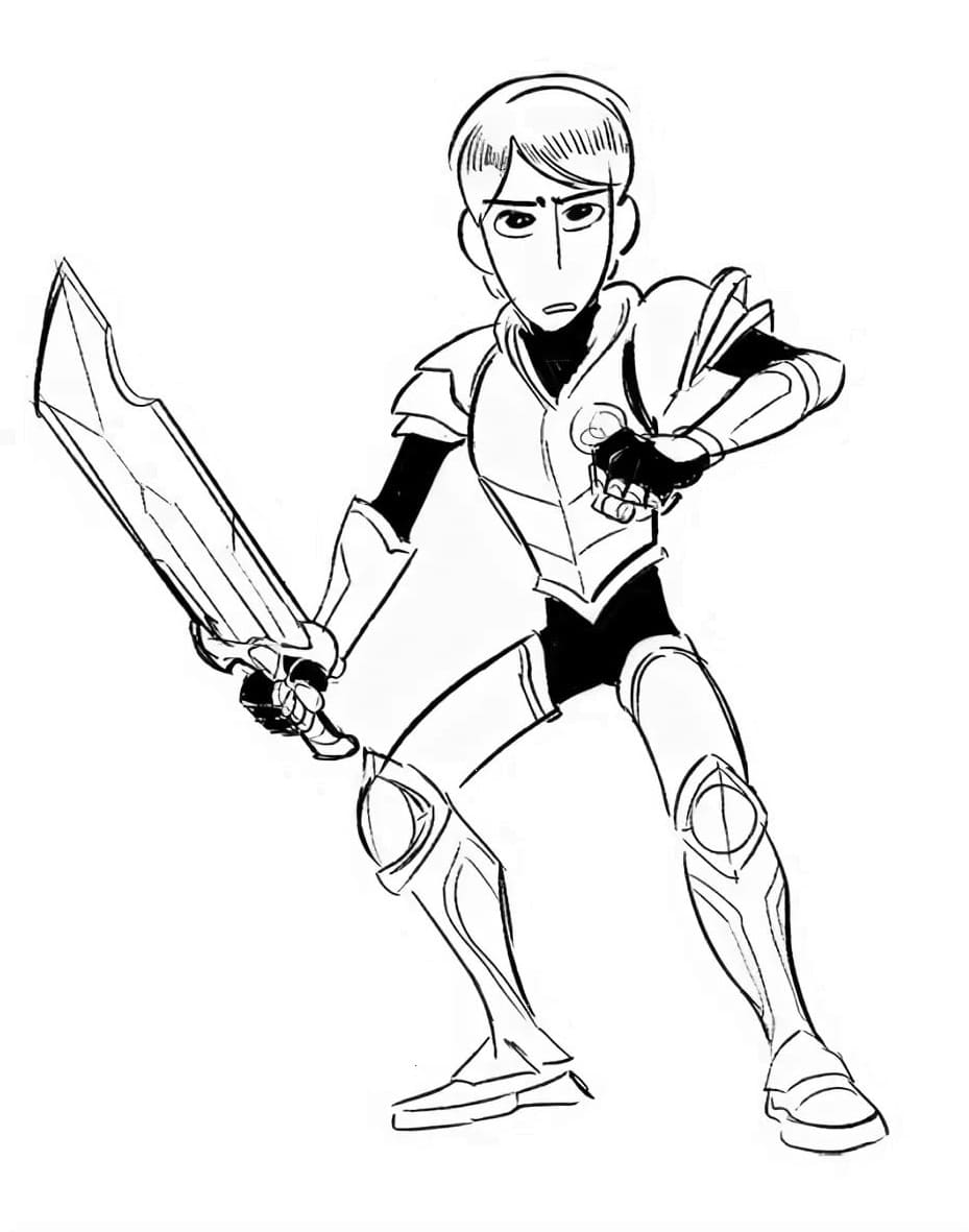 Jim lake jr from trollhunters coloring page