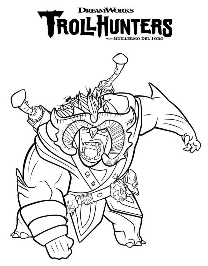 Dreamworks trollhunters coloring pages printable pdf