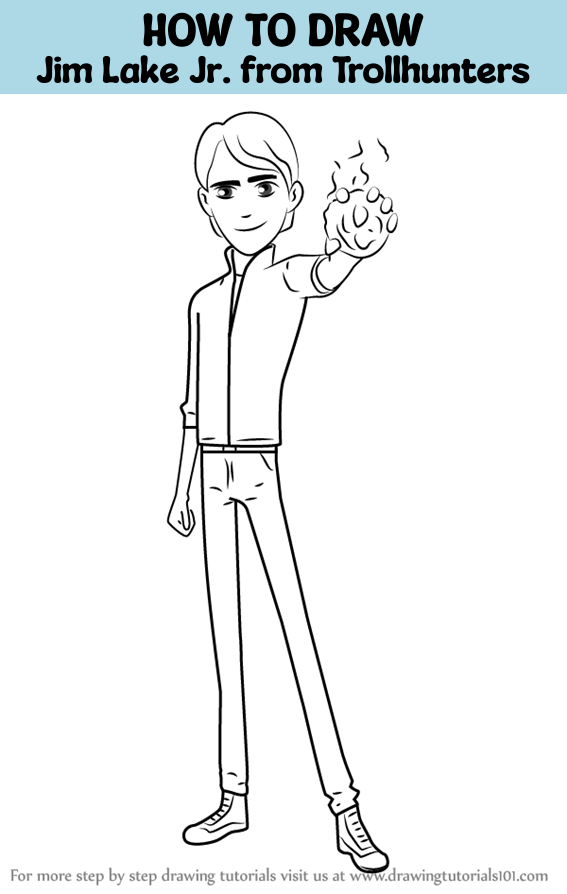 How to draw jim lake jr from trollhunters trollhunters step by step