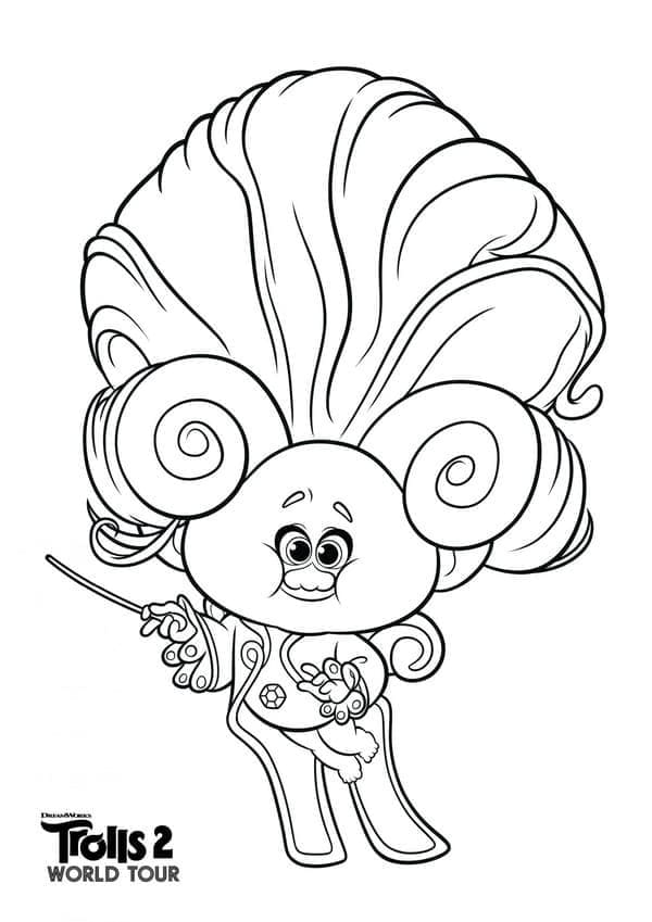 Dreamworks trolls trollzart coloring page