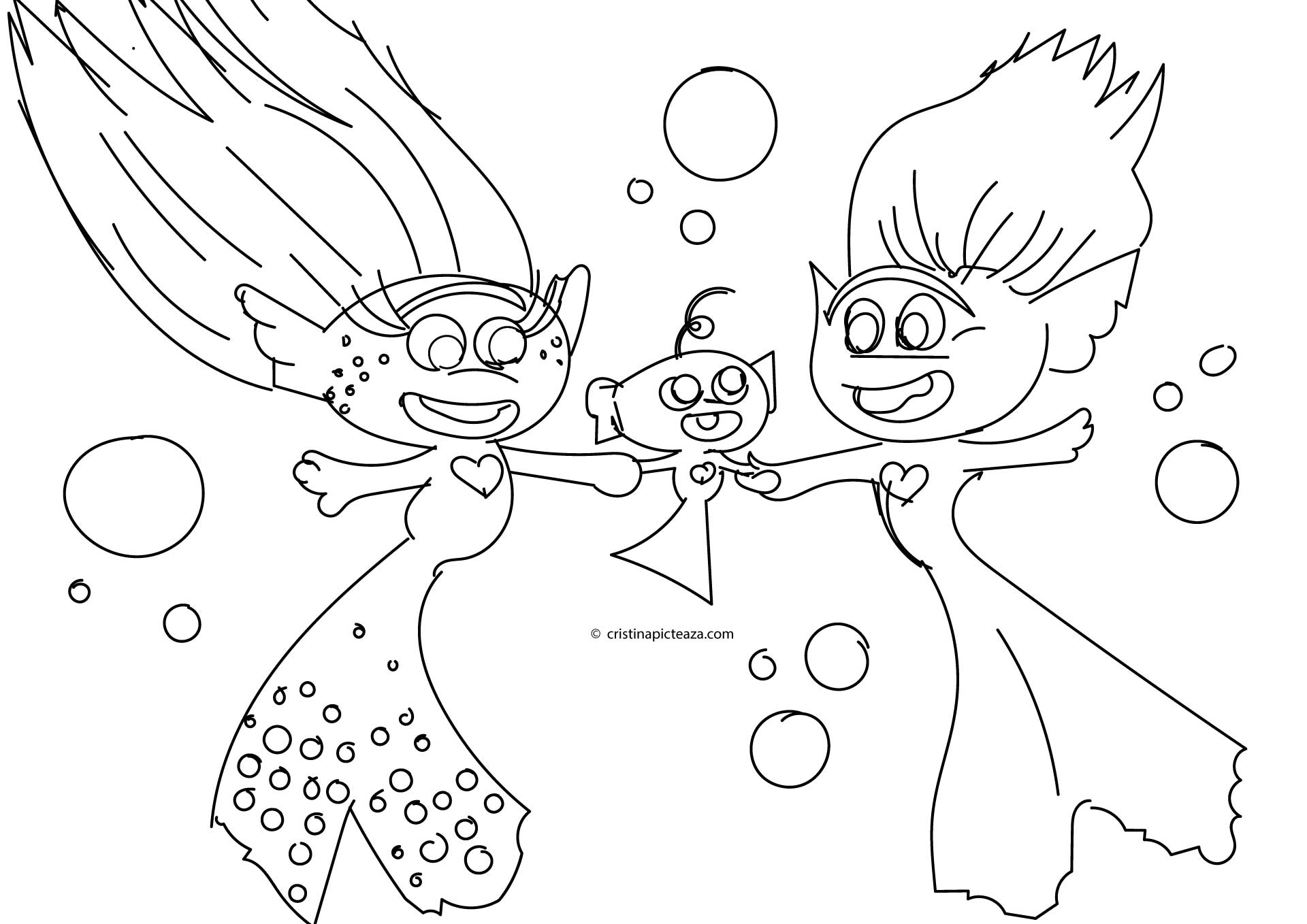 Trolls coloring pages world tour â cristina is painting