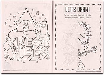 Trolls coloring book set for kids