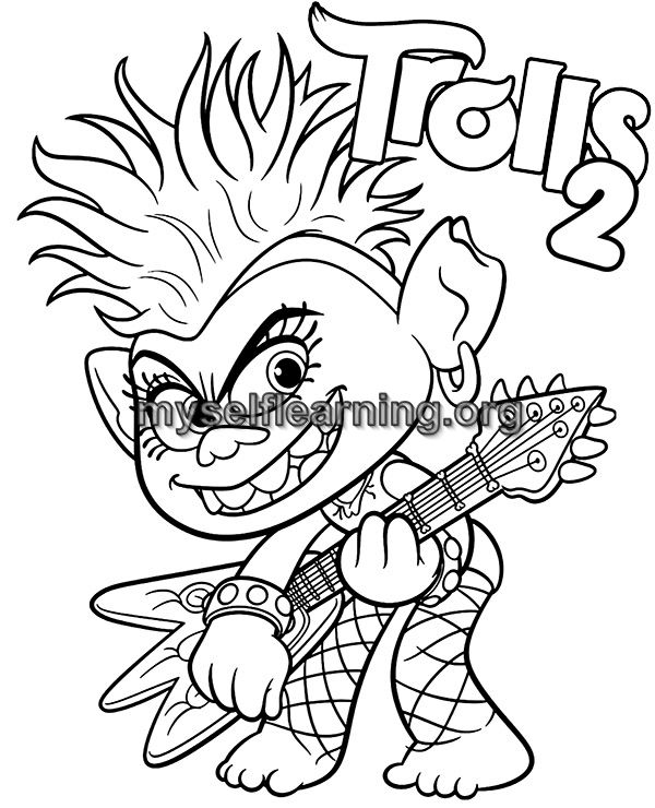 Trolls coloring sheet instant download