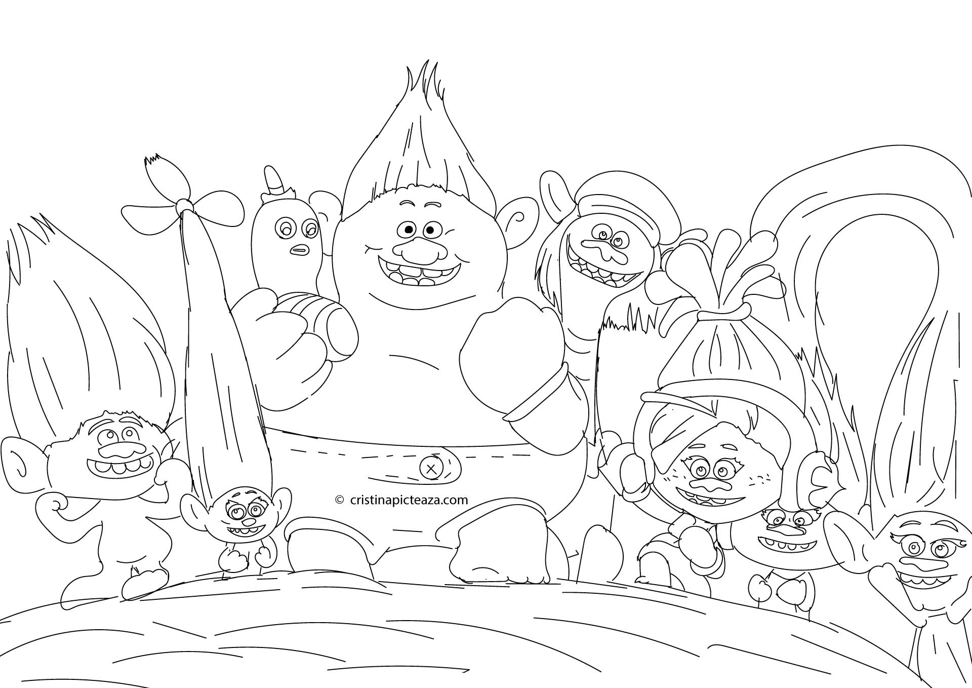 Trolls coloring pages world tour â cristina is painting