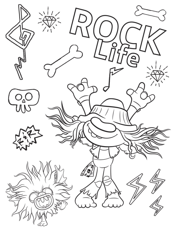 Free printable trolls world tour party pack with activity coloring pages