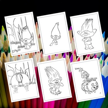 Coloring fun with poppy and branch trolls printable coloring pages for kids