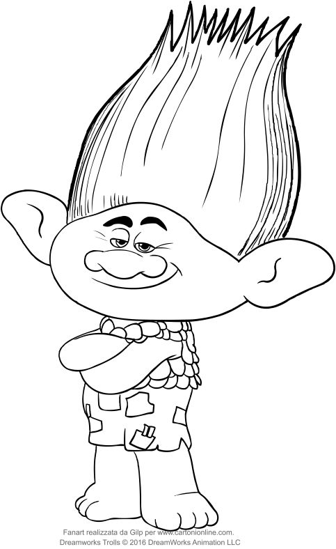 Branch from the trolls coloring pages