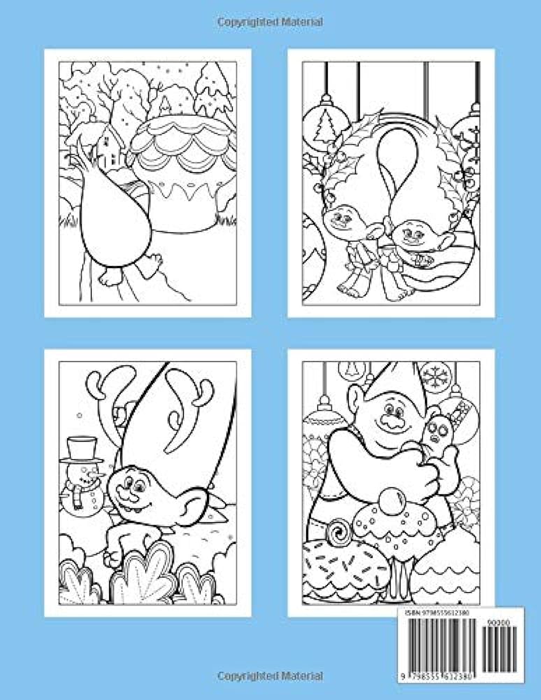 Trolls christmas coloring book a peaceful and joyful christmas claus santa books