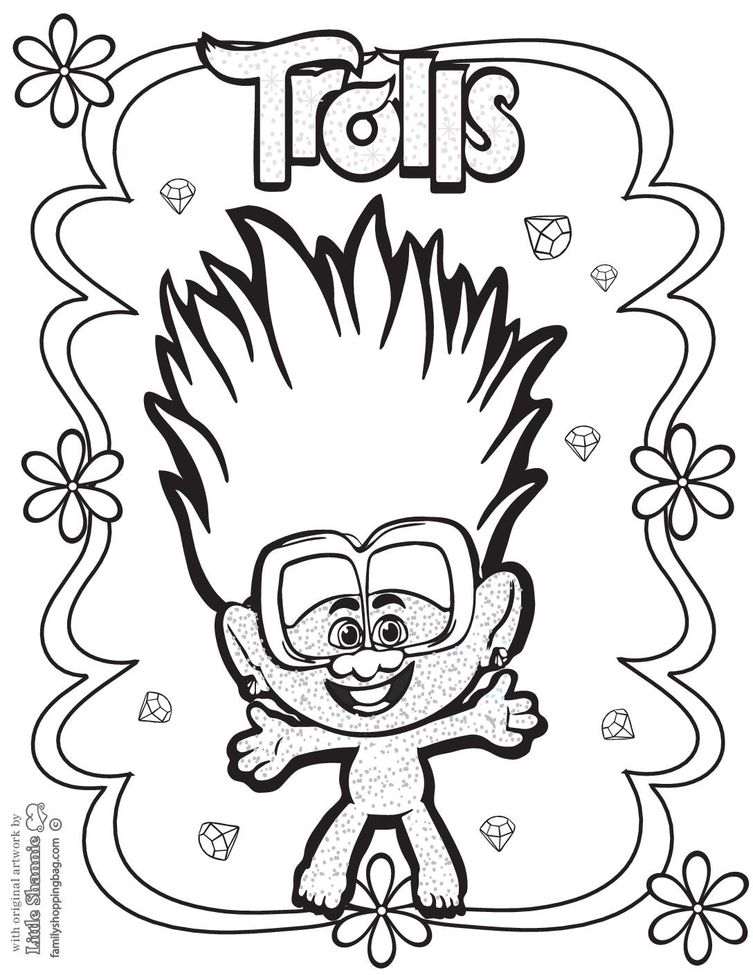 Coloring page trolls