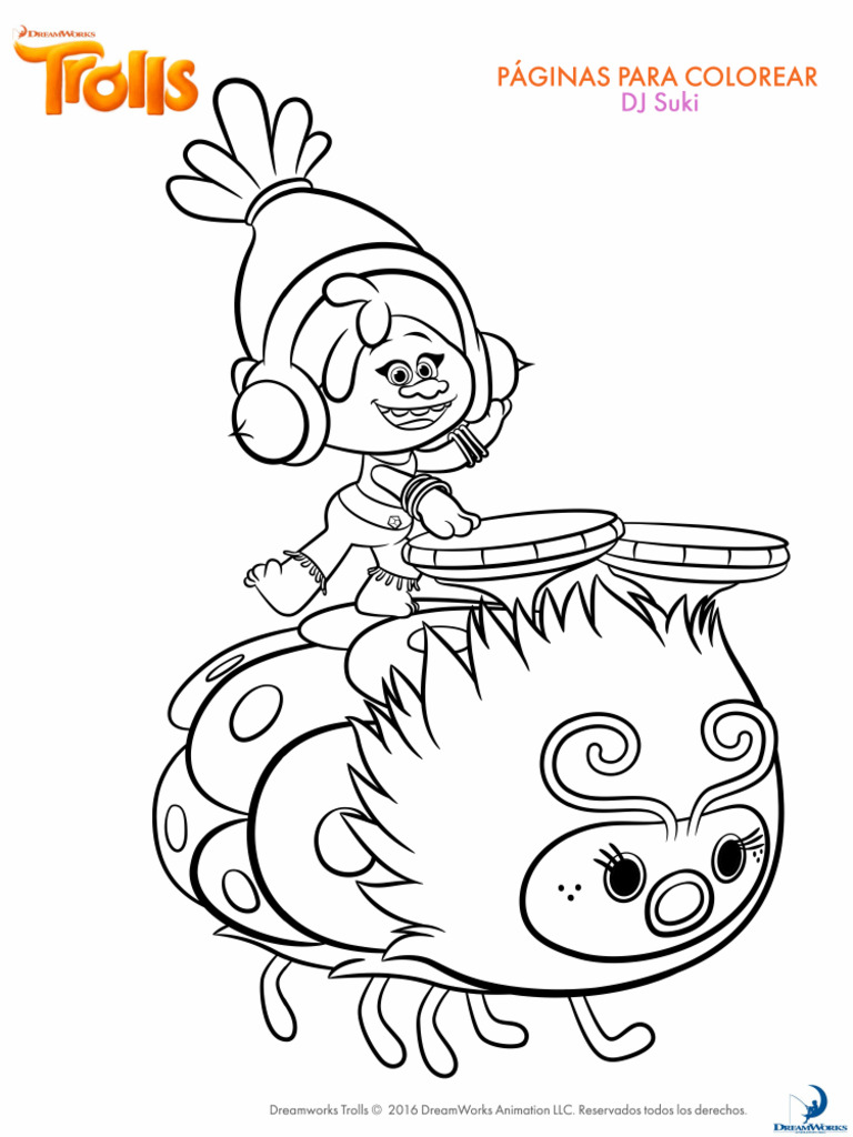 Trolls coloring sheets pdf