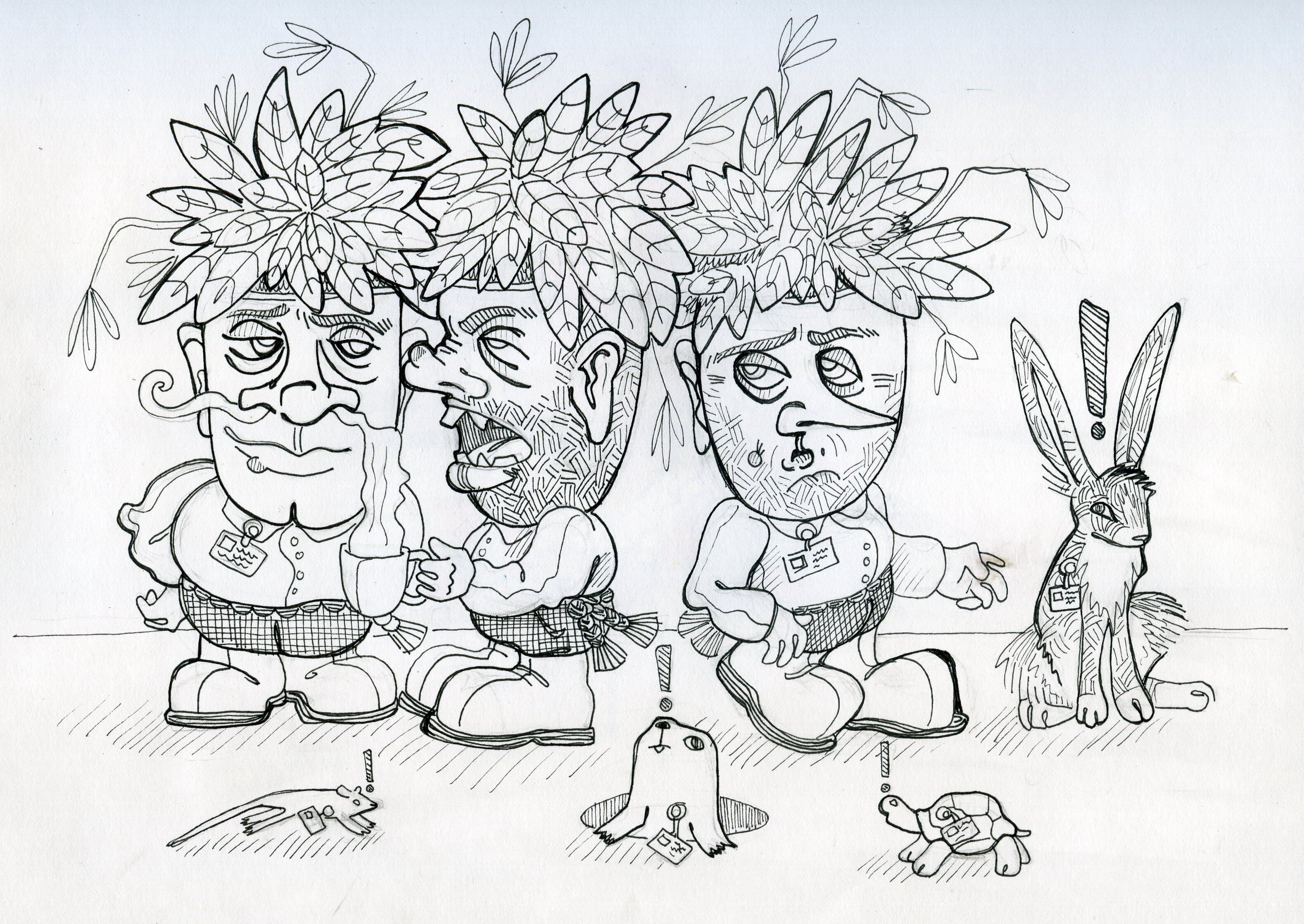 Gossiping trolls coloring page ravenscroft art