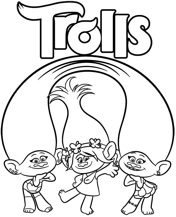 Satin and chenille coloring page trolls