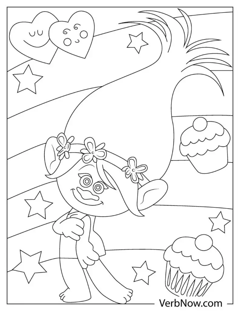 Free trolls coloring pages book for download printable pdf