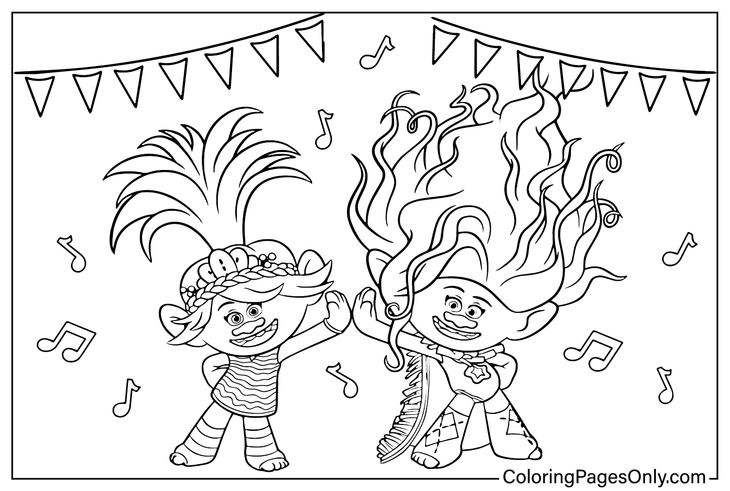 Trolls band together coloring pages to for kids
