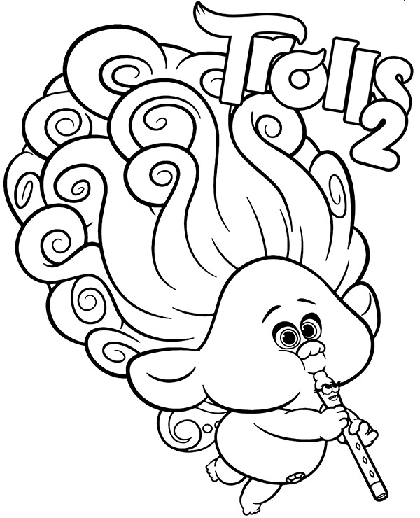 Printable trollzart coloring sheet trolls
