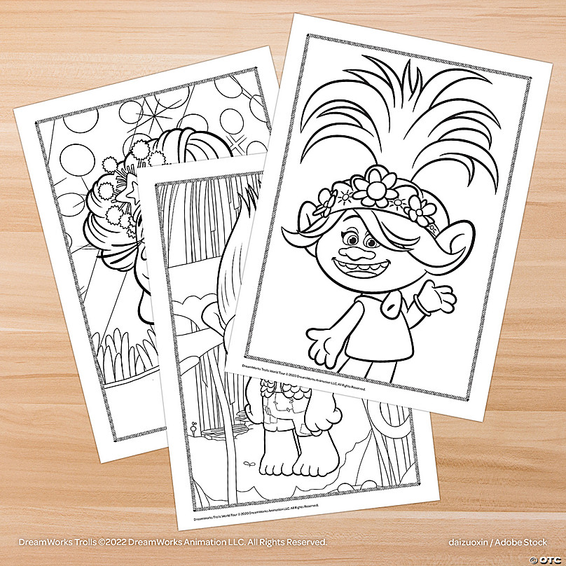 Dreamworks trolls world tourâ gigantic coloring activity book oriental trading