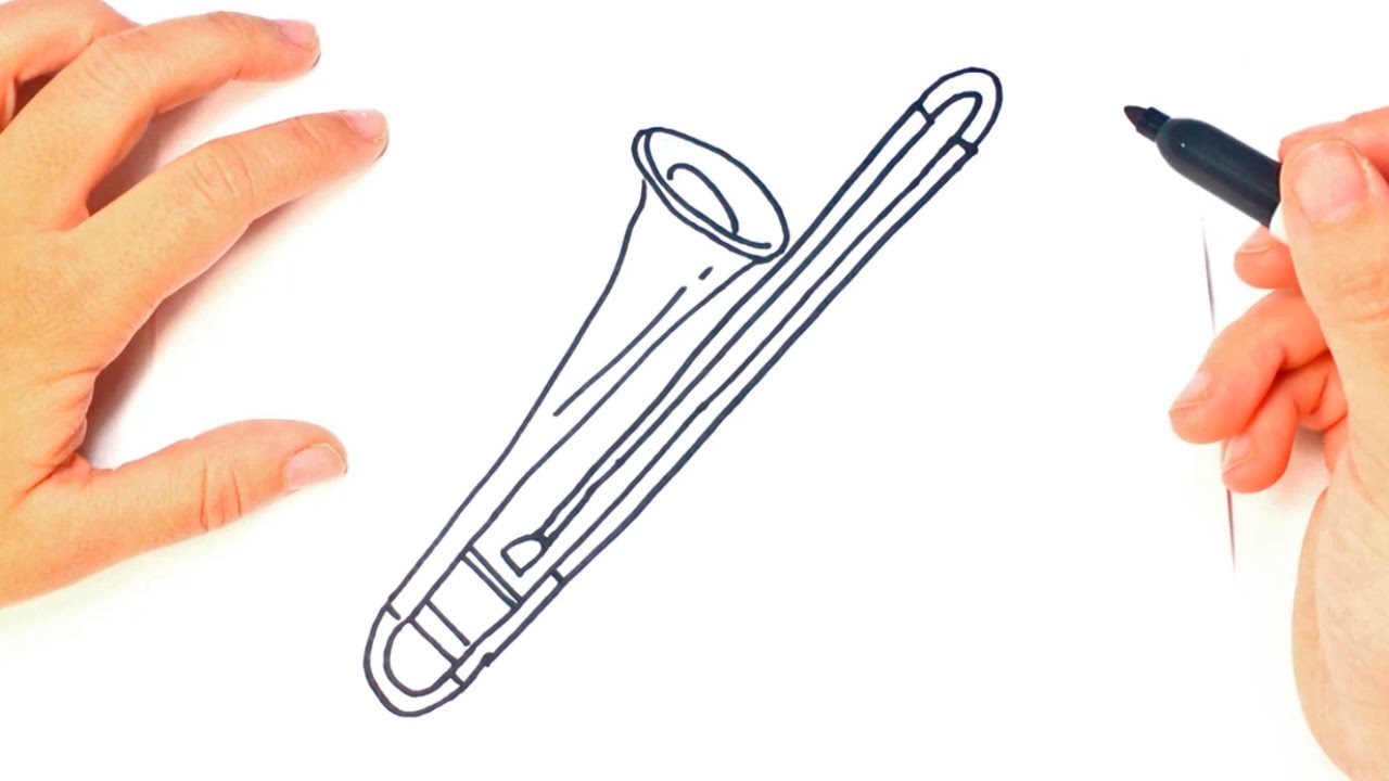 How to draw a trombone step by step trombone drawing lesson