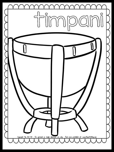 Timpani coloring page free printable download â the art kit