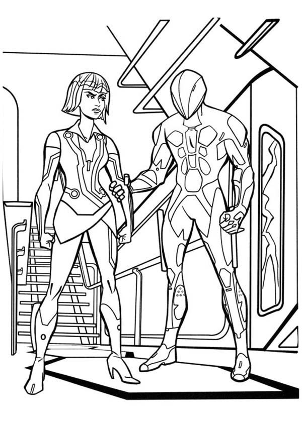 Tron legacy quorra get caught coloring pages color luna
