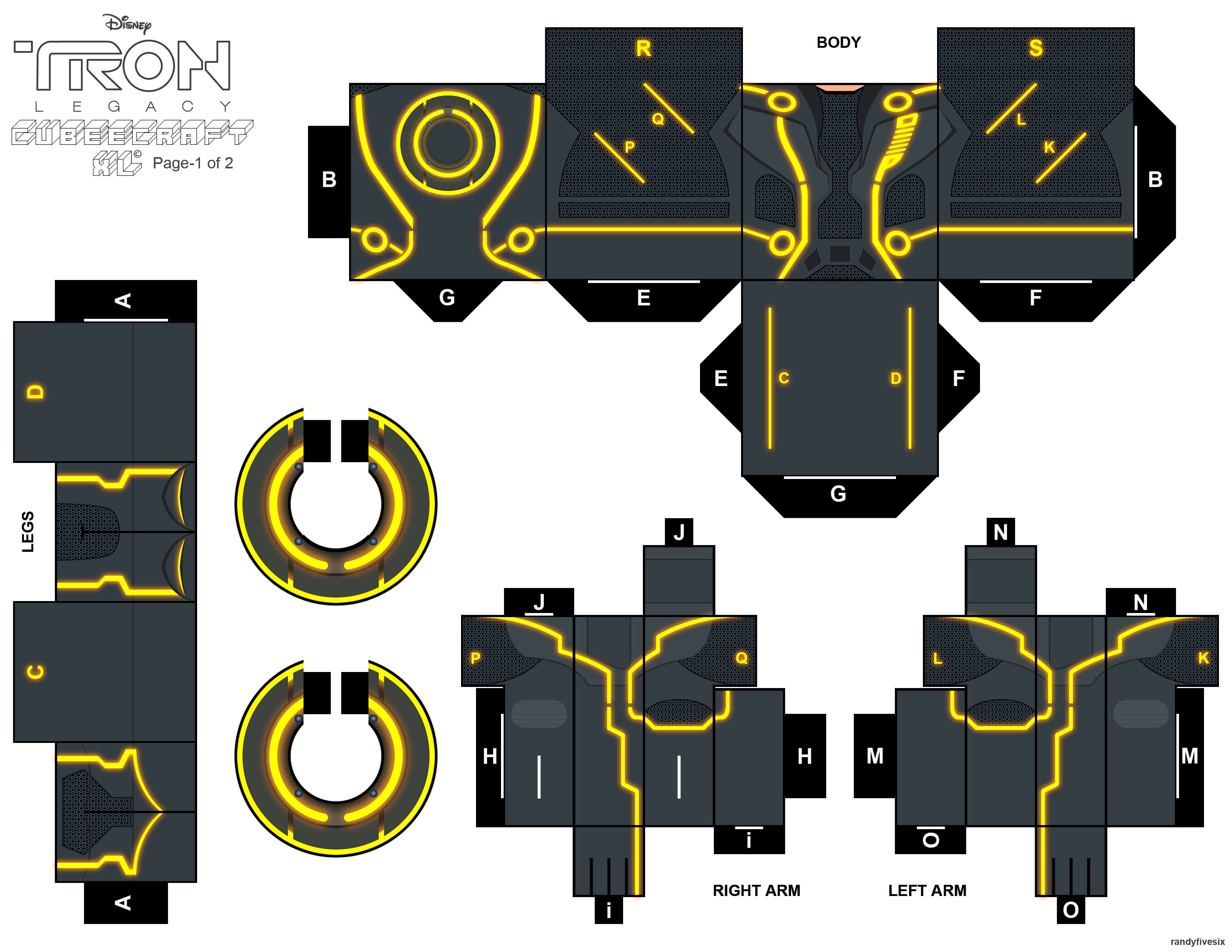 Tron clu paper toy free printable papercraft templates