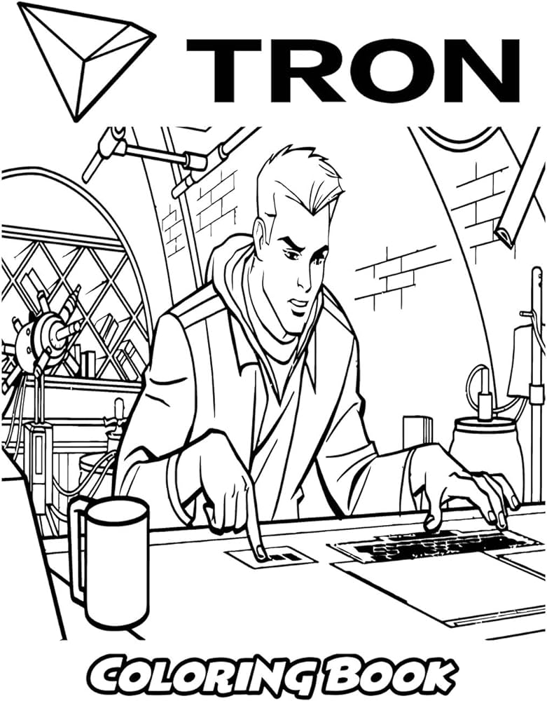 Tron coloring book coloring book for kids and adults activity book with fun easy and relaxing coloring pages books