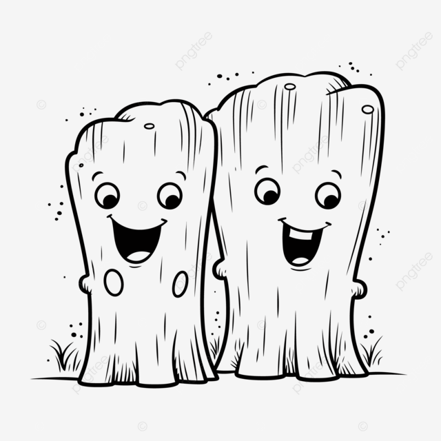 Dibujo de dos tocon ãrbol riendo pãgina para colorear con lindos personaj bozar vector png dibujos dibujo de arbol dibujo de ala dibujo de anillo png y vector para dcargar gratis